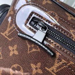 Replica Louis Vuitton Brown Monogram Titanium Camera Bag Wide Strap