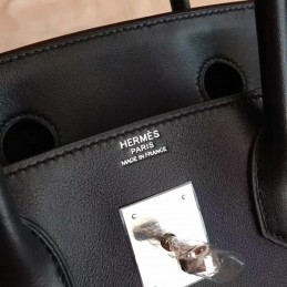 Replica Hermes Black Birkin 30 Palladium Hardware Bag