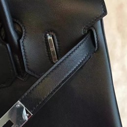 Replica Hermes Black Birkin 30 Palladium Hardware Bag