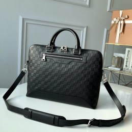 Replica Louis Vuitton Black Damier Graphite Avenue Soft Briefcase