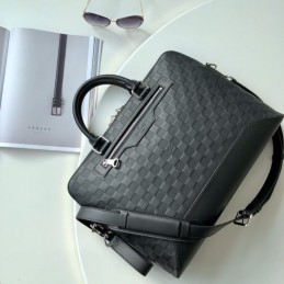 Replica Louis Vuitton Black Damier Graphite Avenue Soft Briefcase