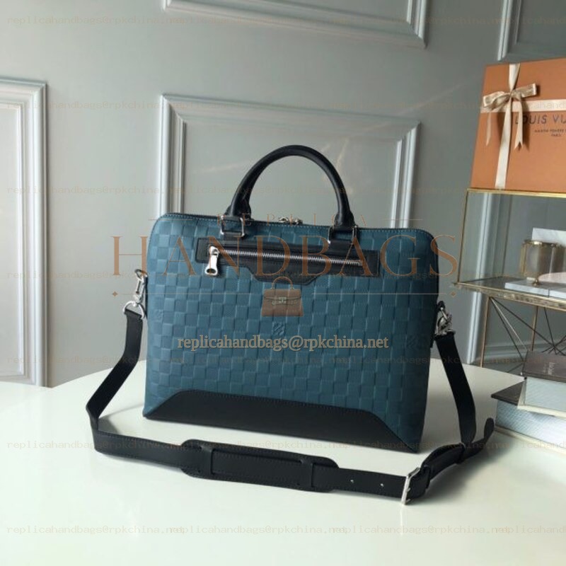 Replica Louis Vuitton Blue Damier Cobalt Avenue Soft Briefcase