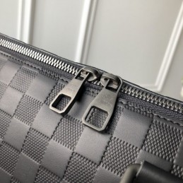Replica Louis Vuitton Black Damier Side Strap Porte Documents Jour
