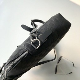 Replica Louis Vuitton Black Damier Side Strap Porte Documents Jour