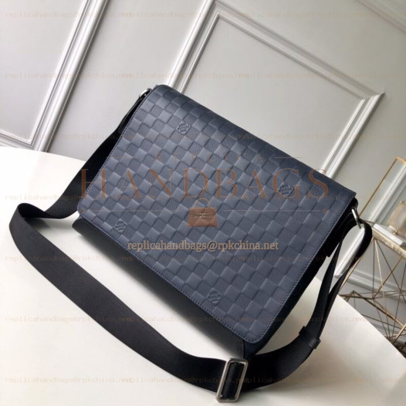 Replica Louis Vuitton Navy Blue Damier District MM