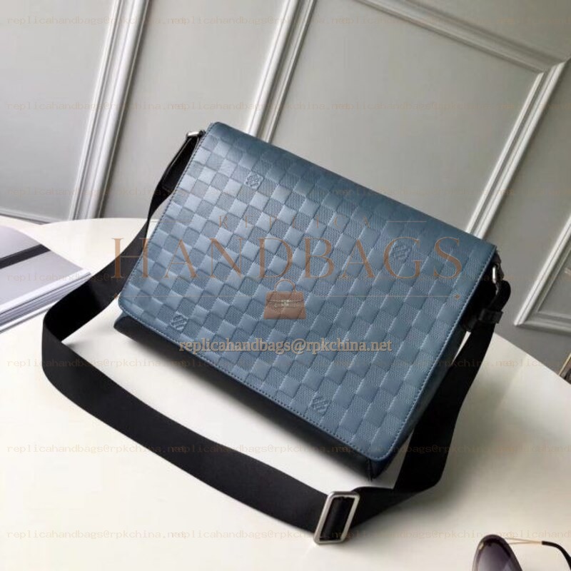 Replica Louis Vuitton Blue Damier Cobalt District MM