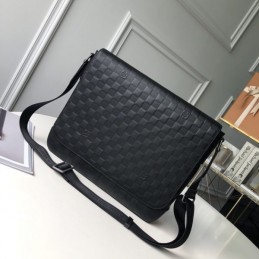 Replica Louis Vuitton Black Damier Graphite District MM with Large Check Pattern
