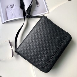 Replica Louis Vuitton Black Damier Graphite District MM with Large Check Pattern