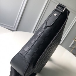 Replica Louis Vuitton Black Damier Graphite District MM with Large Check Pattern