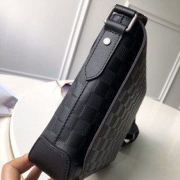 Replica Louis Vuitton Black Damier Graphite District PM