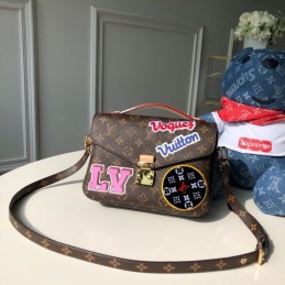 Replica Louis Vuitton Brown Monogram Travel Patch Metis Pochette