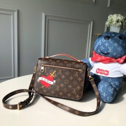 Replica Louis Vuitton Brown Monogram Travel Patch Metis Pochette