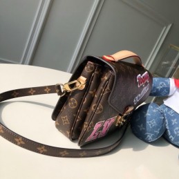 Replica Louis Vuitton Brown Monogram Travel Patch Metis Pochette
