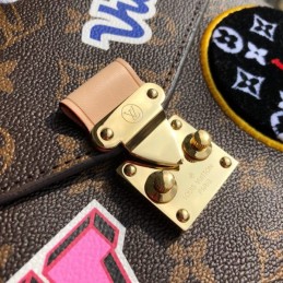 Replica Louis Vuitton Brown Monogram Travel Patch Metis Pochette