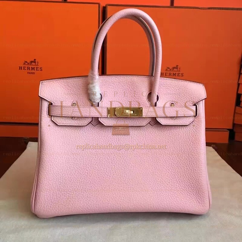 Replica Hermes Pink Birkin 30 Gold Hardware Bag