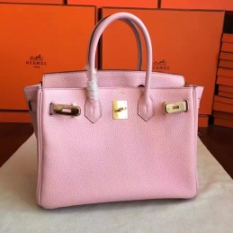 Replica Hermes Pink Birkin 30 Gold Hardware Bag