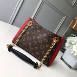 Replica Louis Vuitton Brown Monogram Red Trim Surene BB