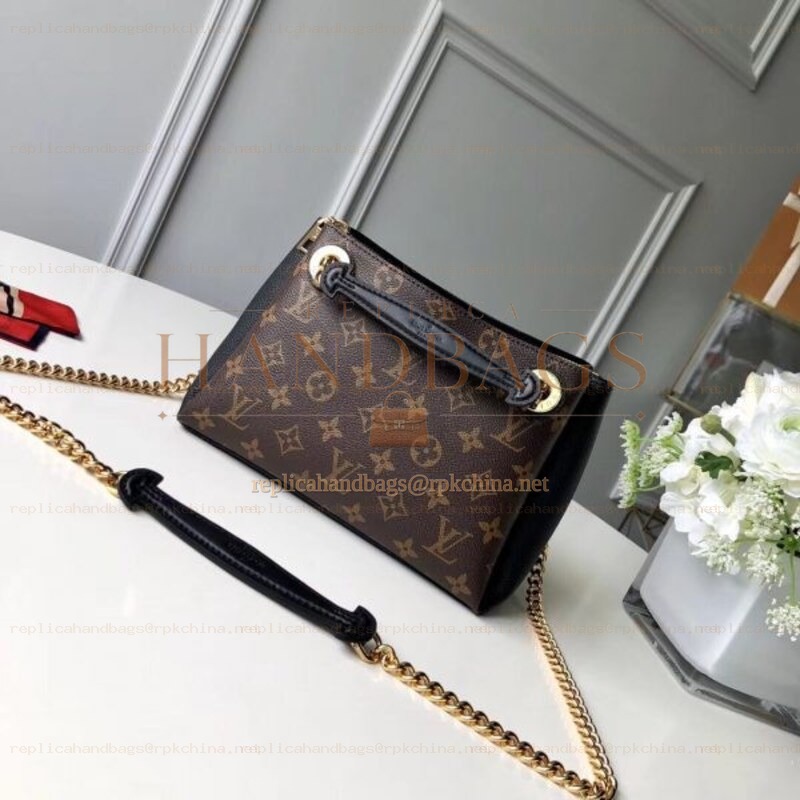Replica Louis Vuitton Brown Monogram Black Trim Surene BB