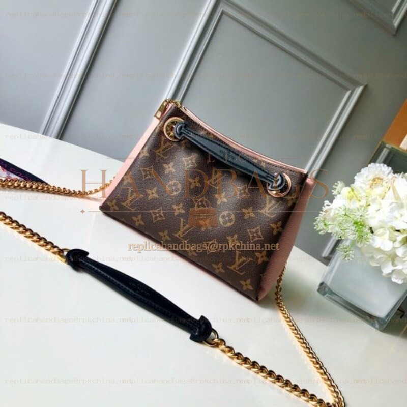 Replica Louis Vuitton Brown Monogram Navy Blue Trim Surene BB
