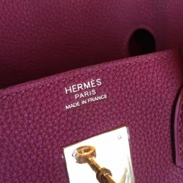 Replica Hermes Burgundy Birkin 30 Smooth Leather Gold Hardware Bag