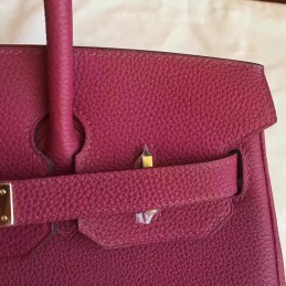 Replica Hermes Burgundy Birkin 30 Smooth Leather Gold Hardware Bag
