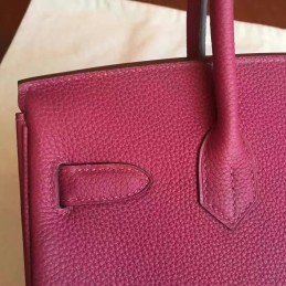 Replica Hermes Burgundy Birkin 30 Smooth Leather Gold Hardware Bag