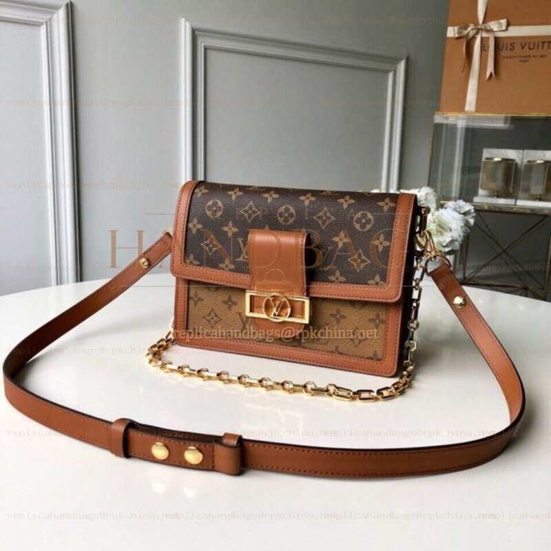 Replica Louis Vuitton Brown Monogram Tan Dauphine