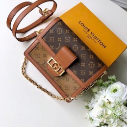 Replica Louis Vuitton Brown Monogram Tan Dauphine