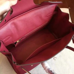 Replica Hermes Burgundy Birkin 30 Smooth Leather Gold Hardware Bag
