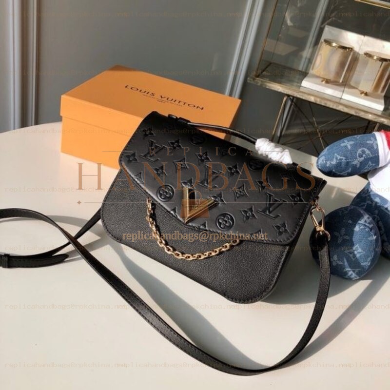 Replica Louis Vuitton Black Embossed Monogram Very Messenger