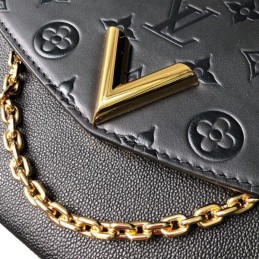 Replica Louis Vuitton Black Embossed Monogram Very Messenger