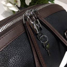 Replica Louis Vuitton Black Mahina Asteria Double Handle Bag