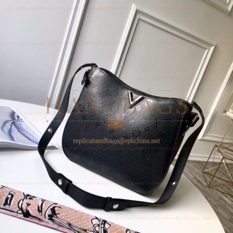 Replica Louis Vuitton Black Mahina Very Hobo Bag