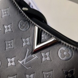 Replica Louis Vuitton Black Mahina Very Hobo Bag