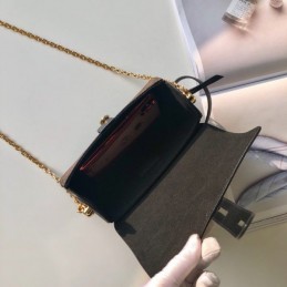 Replica Louis Vuitton Brown Monogram Pale Yellow Trim Glasses Case with Chain