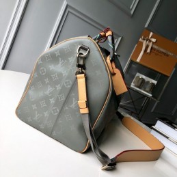 Replica Louis Vuitton Gray Monogram Titanium Keepall Bandouliere 50