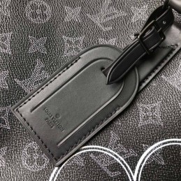 Replica Louis Vuitton Black Monogram Flower Keepall Bandouliere 50