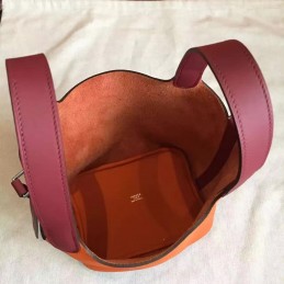 Replica Hermes Orange Brown Picotin Lock 13 Bag