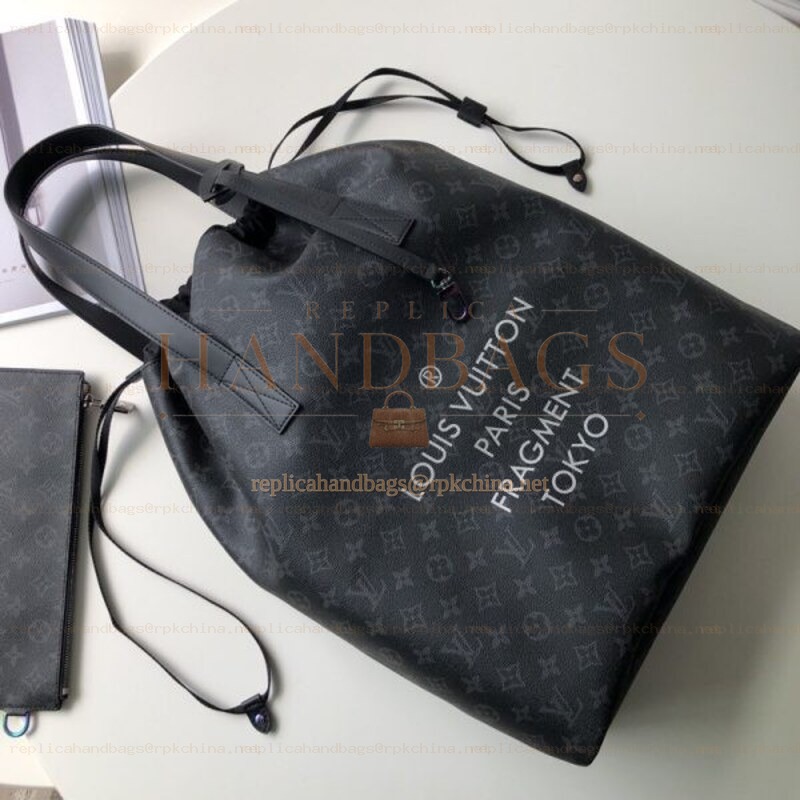 Replica Louis Vuitton Black Monogram Cities Cabas Light Bag