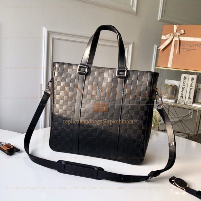 Replica Louis Vuitton Black Damier Tadao Tote