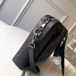 Replica Louis Vuitton Black Damier Buckle Detail Porte Documents Jour