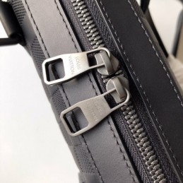 Replica Louis Vuitton Black Damier Buckle Detail Porte Documents Jour
