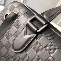 Replica Louis Vuitton Black Damier Buckle Detail Porte Documents Jour