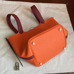 Replica Hermes Orange Brown Picotin Lock 22 Bag