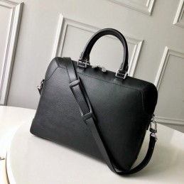 Replica Louis Vuitton Black Leather Oliver Briefcase