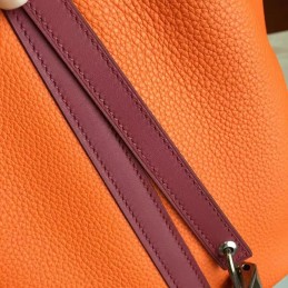 Replica Hermes Orange Brown Picotin Lock 22 Bag