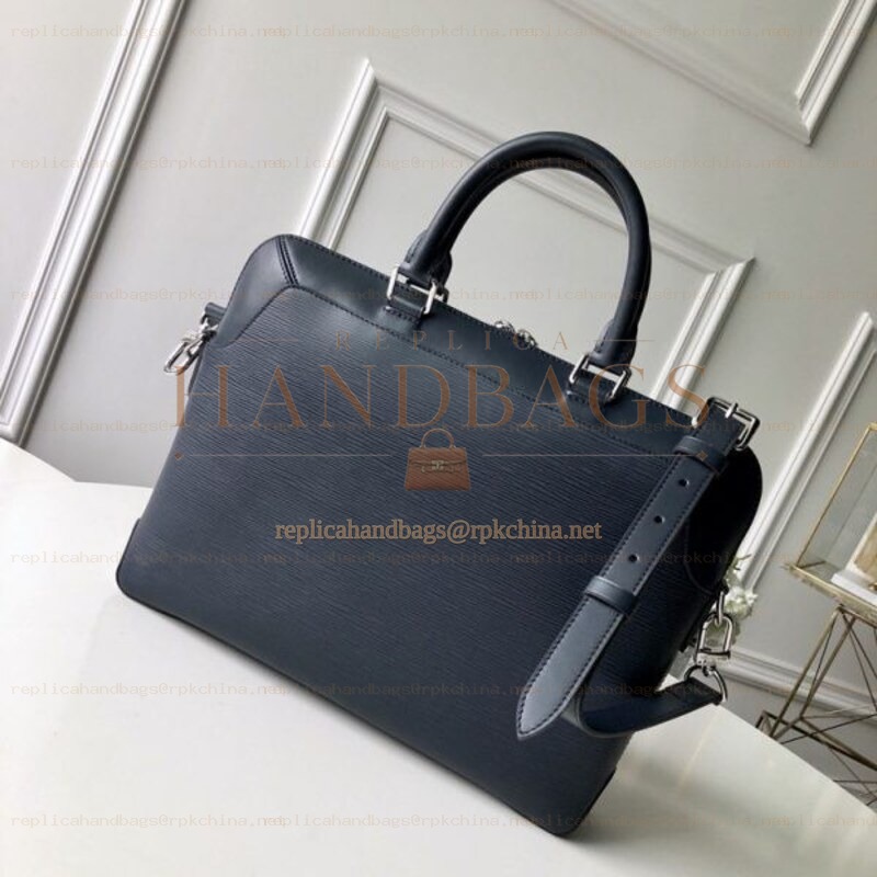 Replica Louis Vuitton Navy Blue Leather Oliver Briefcase