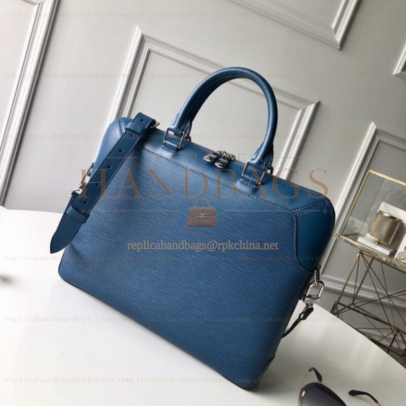 Replica Louis Vuitton Blue Epi Leather Oliver Briefcase