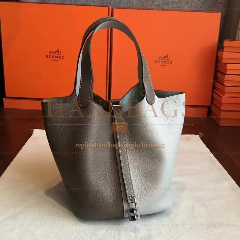 Replica Hermes Taupe Gray Picotin Lock 22 Bag