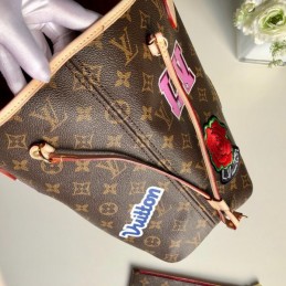 Replica Louis Vuitton Brown Monogram Travel Patch Neverfull MM
